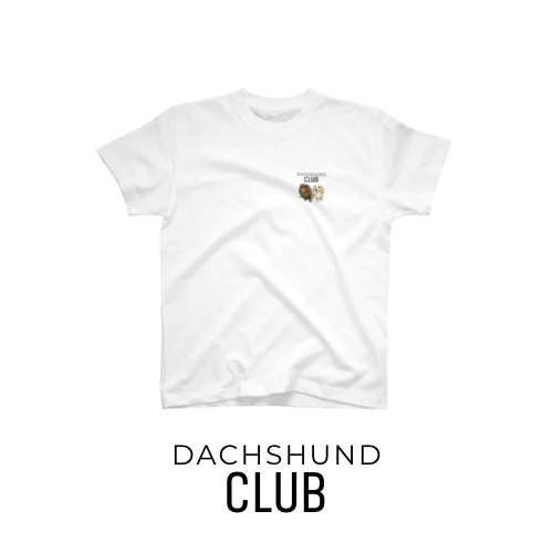 DACHSHUND CLUB|ダックス2匹 白T