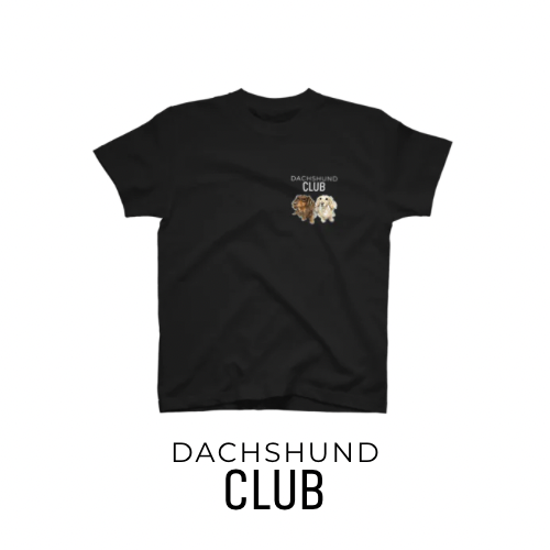 DACHSHUND CLUB|ダックス2匹 黒T