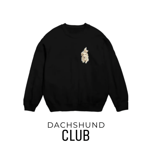 DACHSHUND CLUB|クリームダックス スウェット 黒